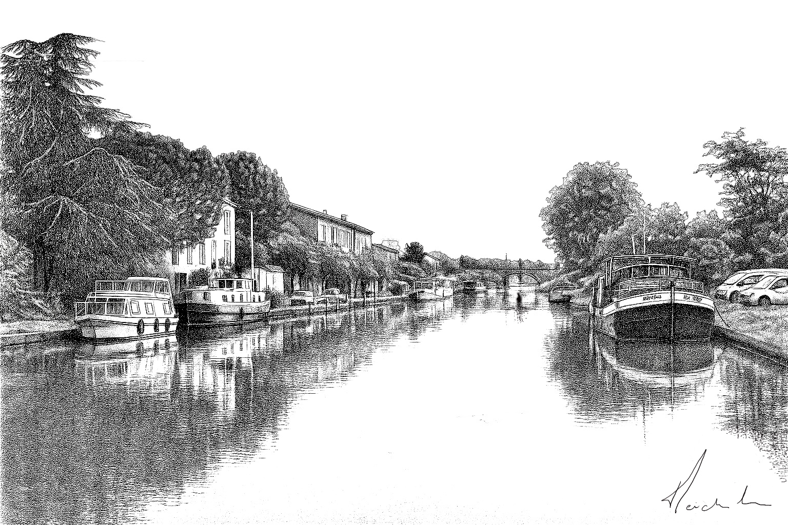 Le canal du midi à Homps